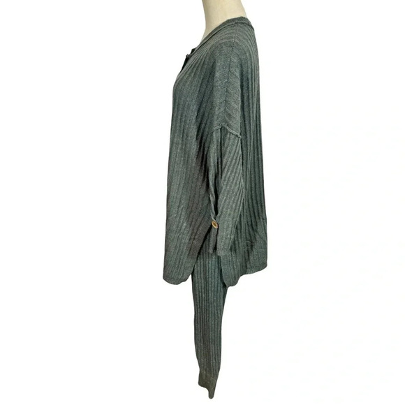 Free People Around the Clock 2 Piece Set Sweater Tunic (XS) +Joggers (S)Charcoal - Picture 9 of 16